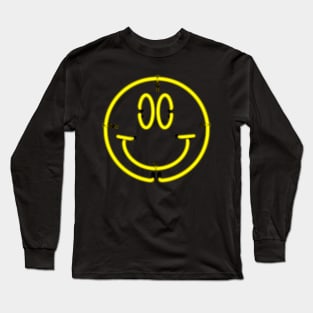 Neon Happy Face Long Sleeve T-Shirt